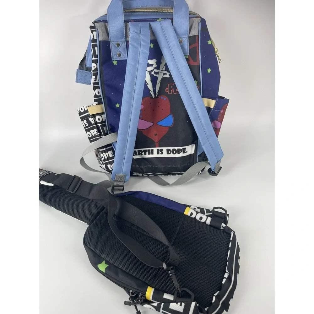 Weedhead Pedro Earth Is Dope Diaper Bag Backpack & Sling Bag Set Rare USA